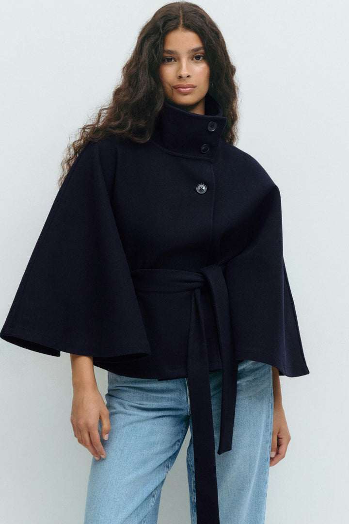 Regal Belted Cape Jacket