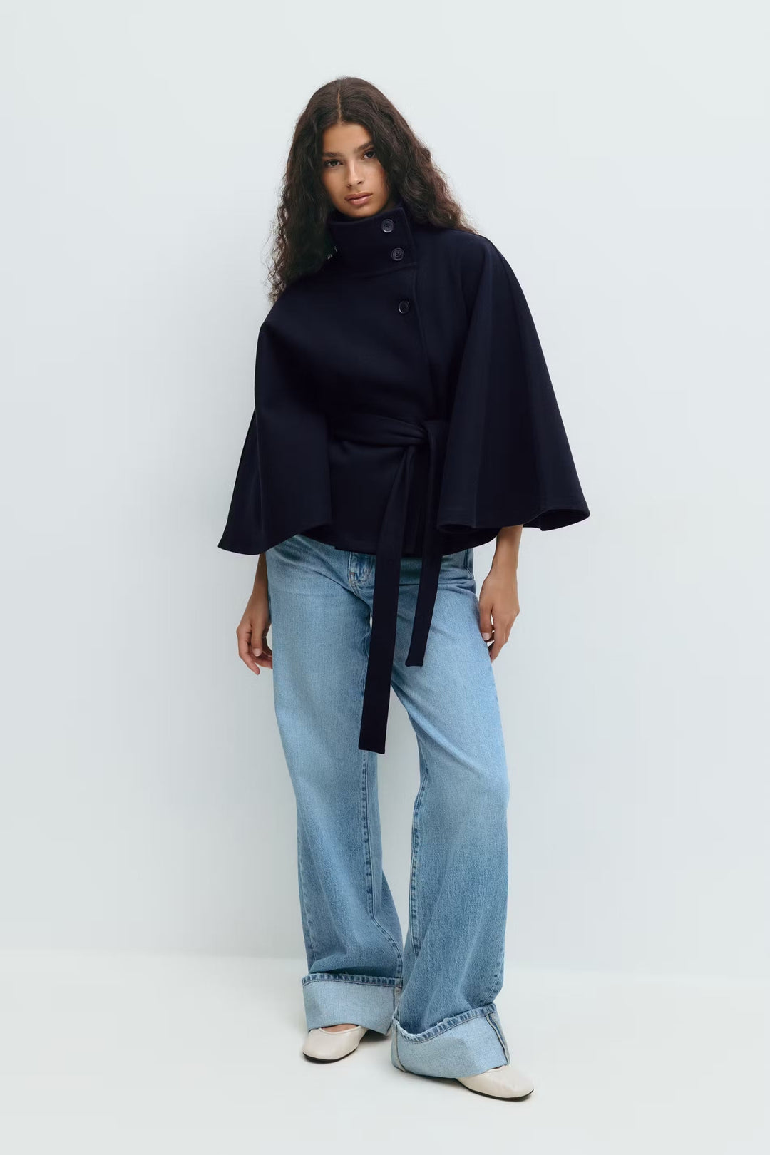 Regal Belted Cape Jacket
