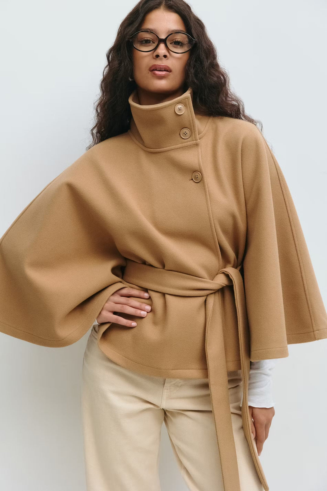 Regal Belted Cape Jacket