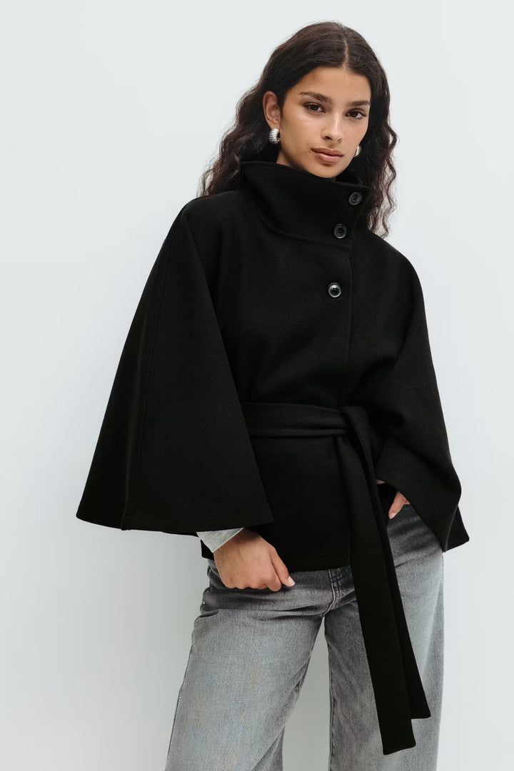 Regal Belted Cape Jacket