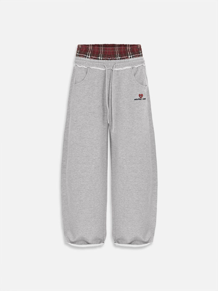 Layered Waist Baggy Sweatpants