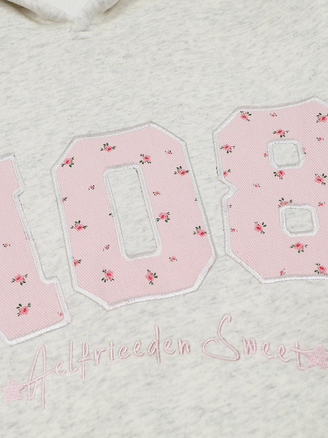 Floral Applique Number Hoodie