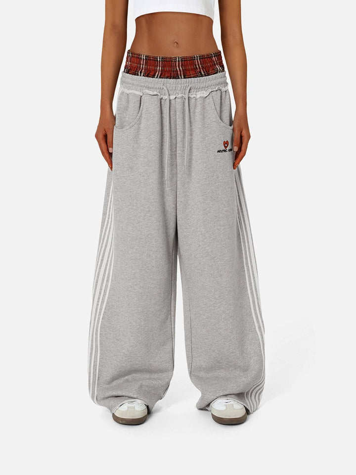 Layered Waist Baggy Sweatpants