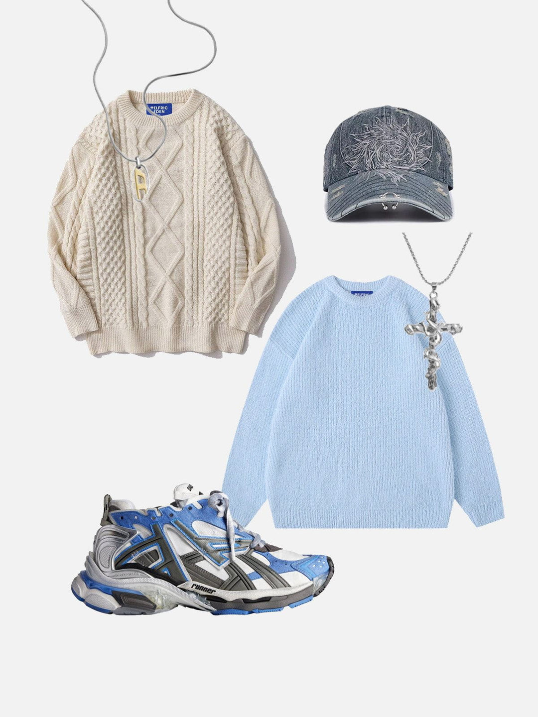 Retro 90s Cable Knit Sweater