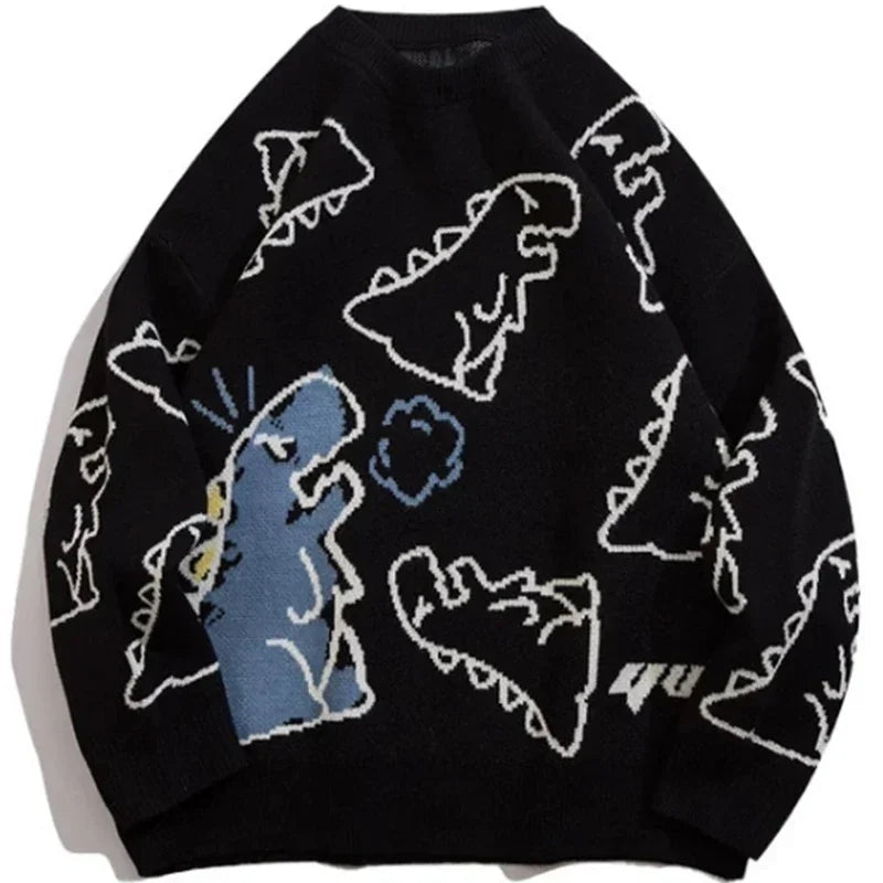 Retro Dino Knit Sweater