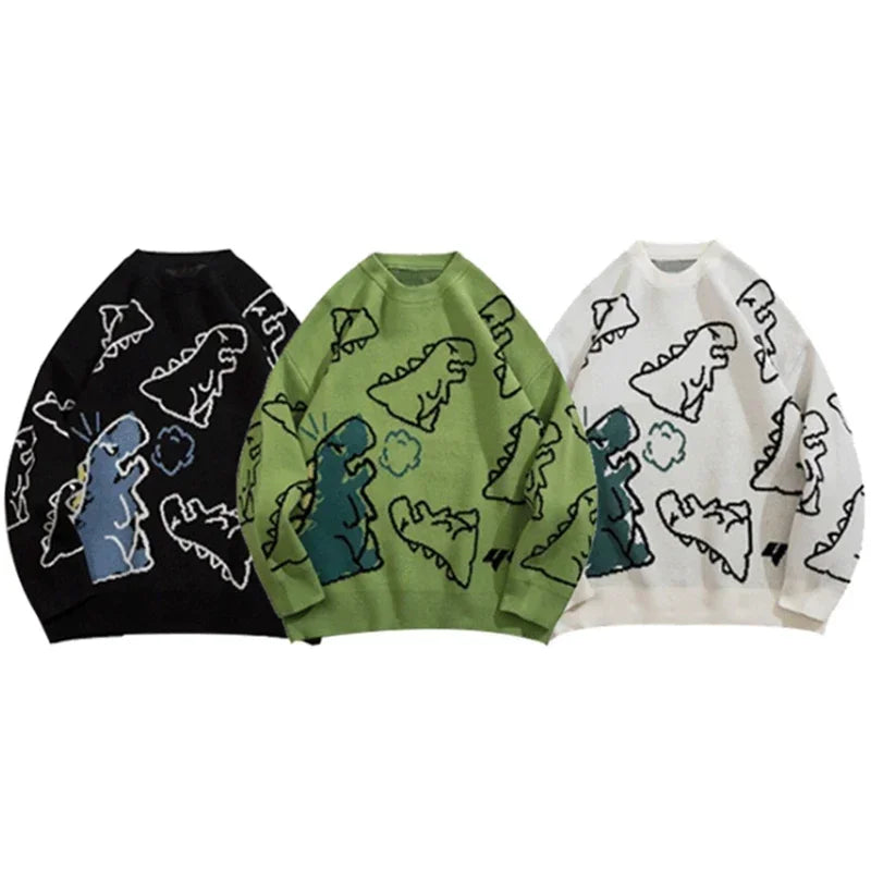 Retro Dino Knit Sweater