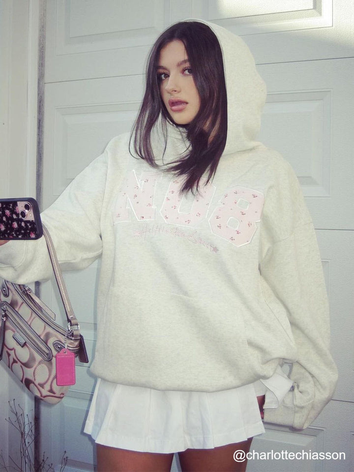 Floral Varsity Applique Hoodie