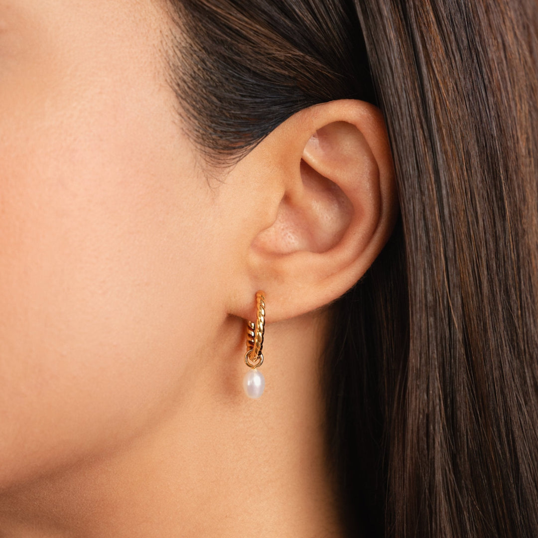 Lila Pearl Twist Earrings