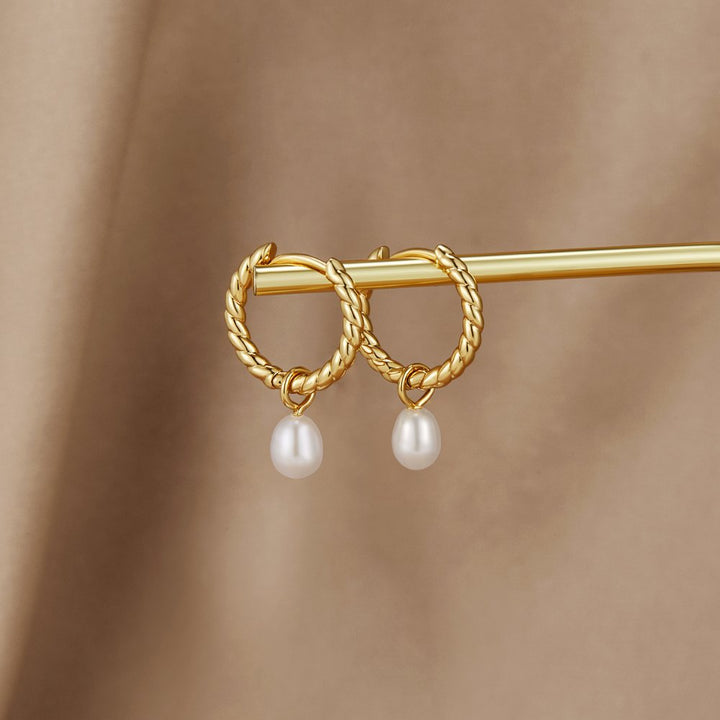 Lila Pearl Twist Earrings