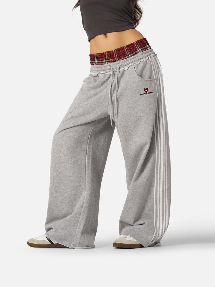 Layered Waist Baggy Sweatpants