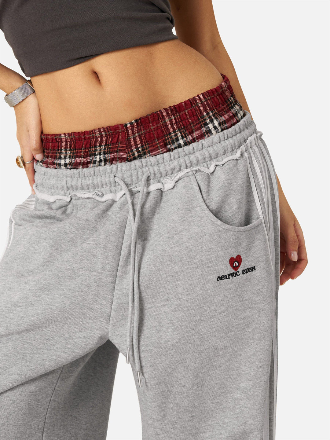 Layered Waist Baggy Sweatpants